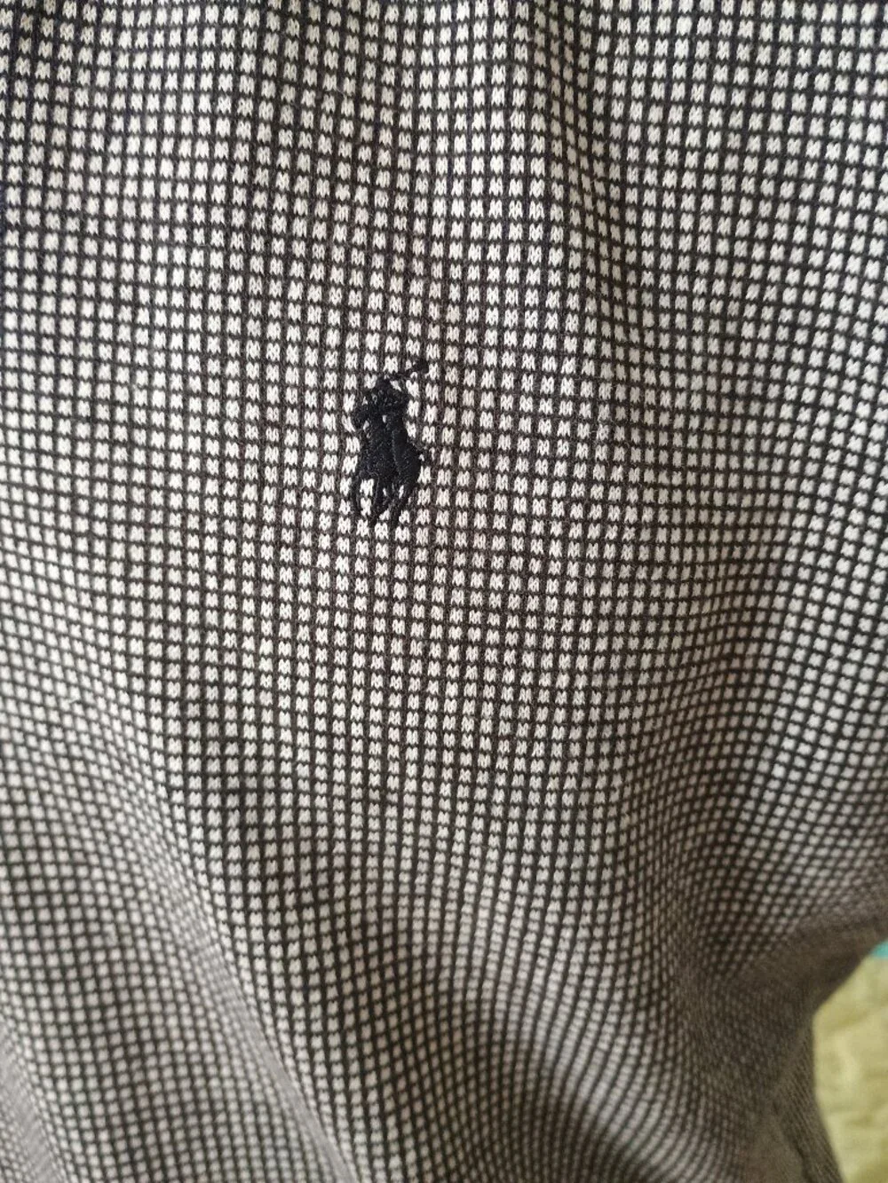 Polo Ralph Lauren Grid Polo Shirt Medium Black & White